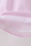 Pink stripe watermelon embroidery seersucker dress