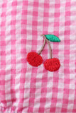 Pink cherry gingham ruffle bubble
