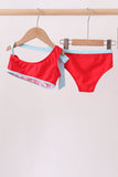 Red 2pc mom & me swimsuit