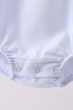 Blue stripe ruffle bubble