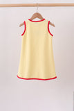Scalloped Apple Embroidery Bow Dress