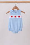 Blue Apple Smocked Bubble
