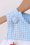 Blue Apple Smocked Bubble