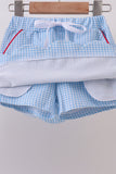 Blue Apple Applique Skorts Set