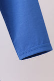 Royal blue puppy pumpkin embroidery top