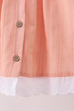Pumpkin Jacquard plaid button dress