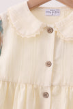 Cream plaid button dress