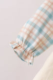 Cream plaid button dress