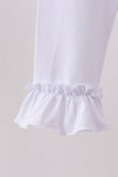 White ruffle pants
