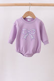 Purple Floral Bow Embroidery Bubble