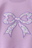 Purple Floral Bow Embroidery Bubble