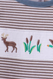 Teal hunting embroidery stripe bubble