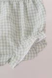 Green turkey embroidery scalloped bloomer set