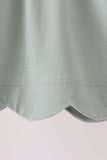 Green turkey embroidery scalloped dress