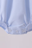 Blue turkey embroidery checkered bubble