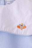 Blue turkey embroidery shorts set