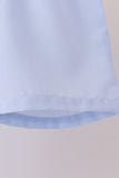 Blue turkey embroidery shorts set