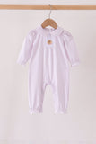 Pink dot turkey embroidery ruffle romper