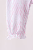 Pink dot turkey embroidery ruffle romper