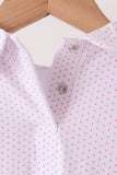 Pink dot turkey embroidery ruffle romper