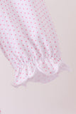 Pink dot turkey embroidery ruffle bubble