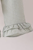 Beige turkey embroidery ruffle pants set