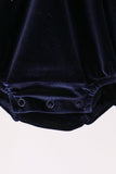 Navy plaid ruffle bubble