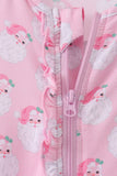 Pink christmas santa claus bamboo romper