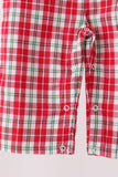 Red christmas tree truck embroidery plaid jonjon
