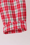 Red christmas tree truck embroidery plaid pants set