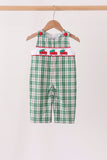 Green christmas tree truck embroidery plaid jonjon
