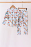 Blue milk cookie holly bamboo pajama set