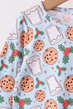 Blue milk cookie holly bamboo pajama set