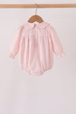 Pink candy cane holly embroidery plaid bubble