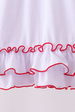 White bow ruffle dress