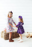 Midnight Rain 3/4 Sleeve Pocket Twirl Dress