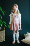 Vintage Pink Faux Suede Pinafore