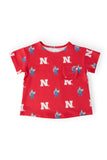 Nebraska Red Herbie Husker Ruffle Pocket Tee