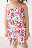 SALE Neon Floral Strappy Play Romper