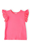Neon Pink S/S Ruffle Tee