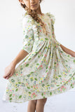 No Bunny Like You 3/4 Sleeve Ruffle Twirl Dress