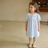 Blue Gingham Bow Outfit