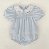 Blue Gingham Bow Outfit