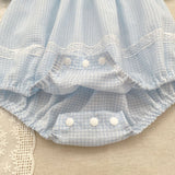 Blue Gingham Bow Outfit