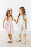 Off to the Circus Flutter Sleeve Twirl Dress