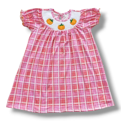 Smocked Plaid Pumpkin Dress