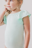 SALE Pastel Green S/S Flutter Sleeve Leotard