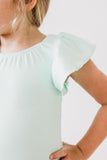 SALE Pastel Green S/S Flutter Sleeve Leotard