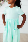 Pastel Green S/S Pocket Twirl Dress
