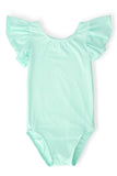 SALE Pastel Green S/S Flutter Sleeve Leotard